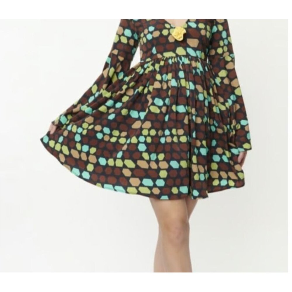 UNIQUE VINTAGE SMAK PARLOUR Geometric Empire Waist Size 1x NWT - Picture 2 of 4